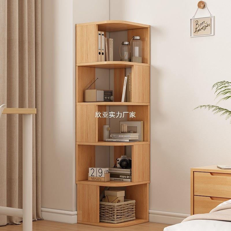 转角书柜落地式实木转角收纳书架北欧家用客厅靠墙多层