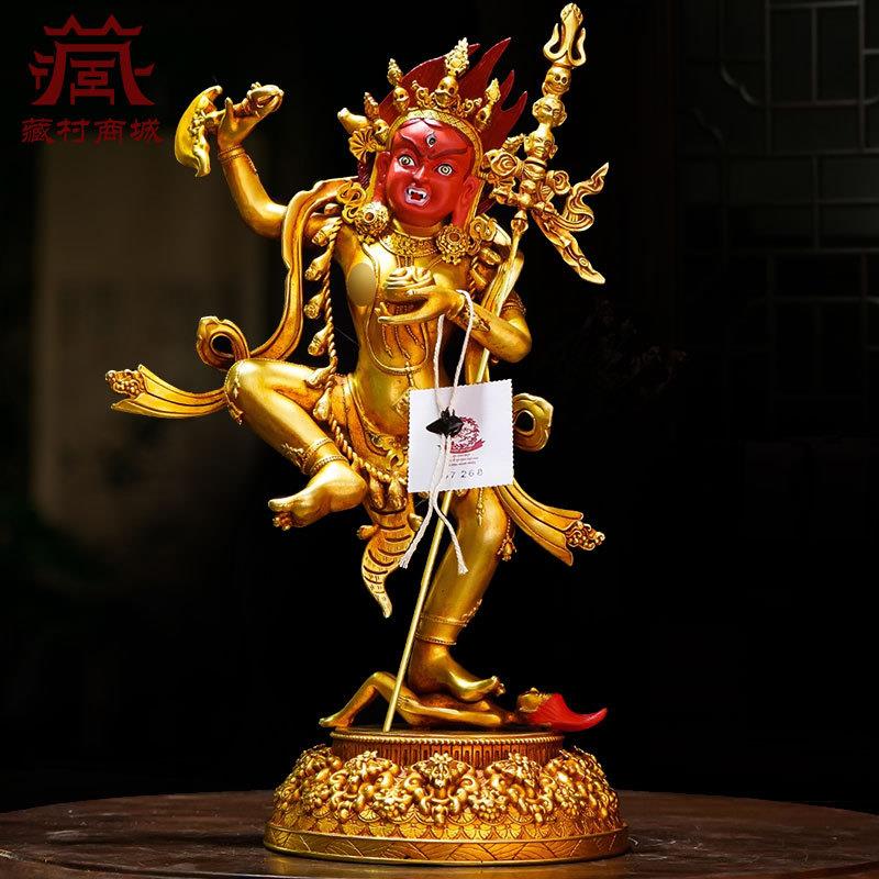 《金刚亥母》桌面工艺品摆件铜鎏金雕花铜像家用室内客厅装饰摆设