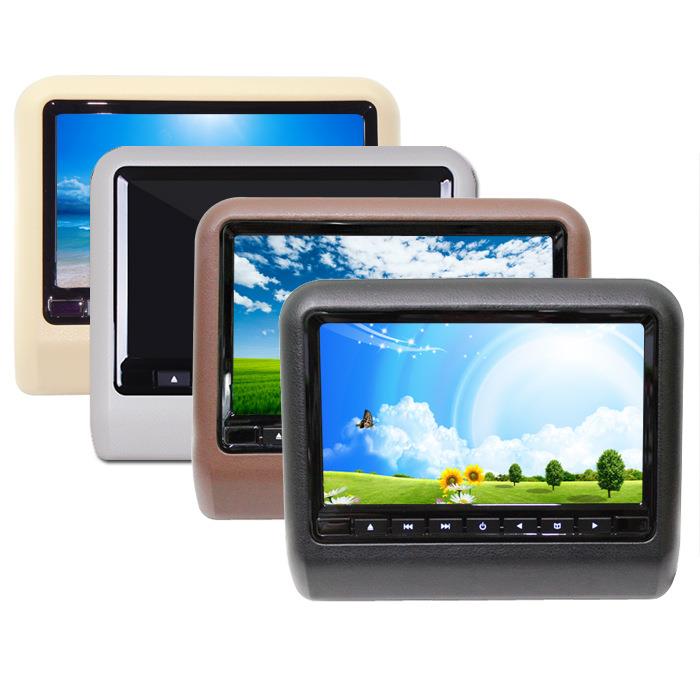 热卖9寸外挂AV高清汽车靠枕显示器车载外挂式头枕屏通用外挂显示