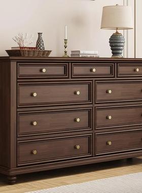 实木斗柜美式床尾抽屉柜卧室收纳柜现代客厅置物储物柜斗橱靠墙