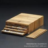 复古木质多层钱币收藏盒古币银元 收纳盒多格木质裸币铜钱纪念盒