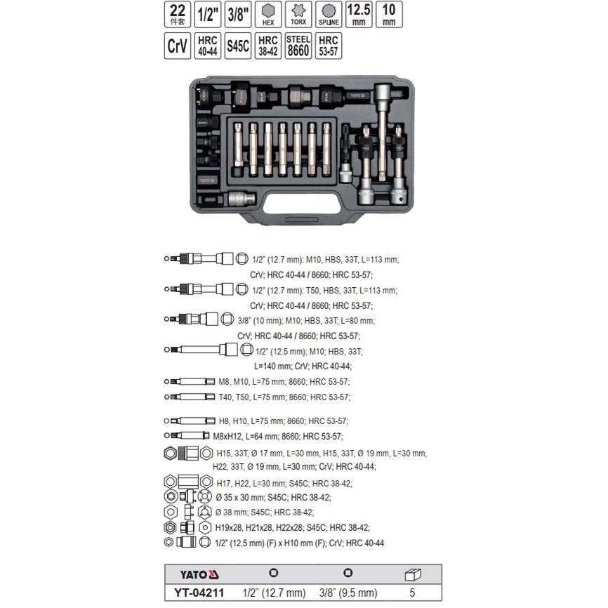 易尔拓原装汽修汽保工具22件发电机拆卸组套发电机组维修YT-04211