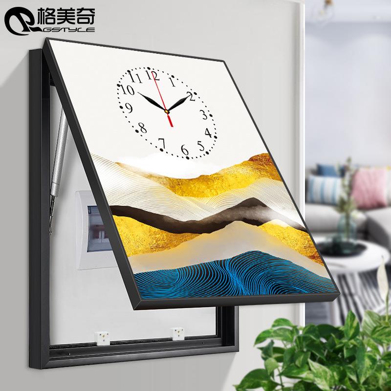 电表箱装饰画北欧竖款配电箱可推拉遮挡电闸箱壁画客厅小清新墙画图片