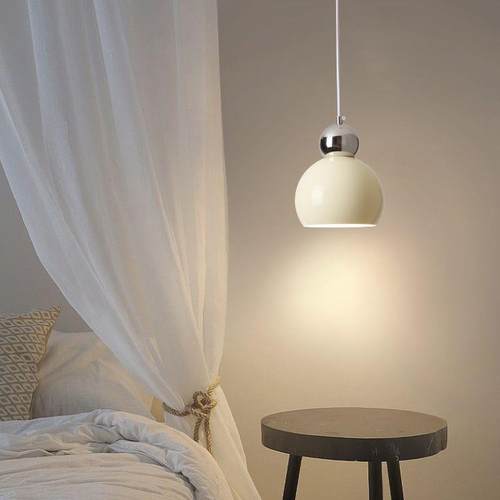 床头吊灯卧室书房灯现代简约网红设计师餐厅吊灯奶油风吧台小吊灯