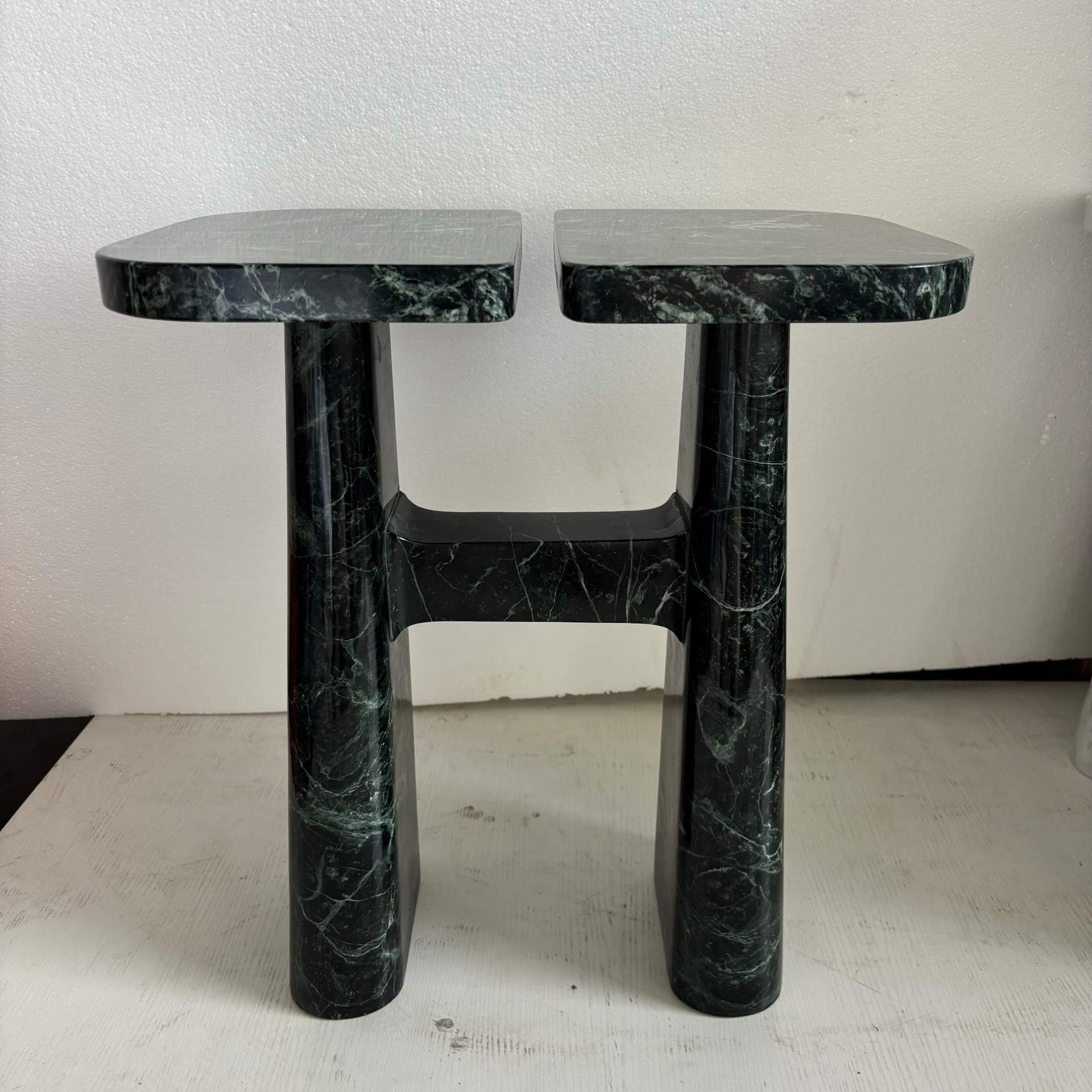 简约天然大理石餐桌异形石材茶几长方形设计款沙发茶边几家居摆件