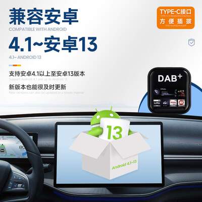 欧洲数字广播 DAB+ TYPE-C USB DONGLE 安卓系统适用欧洲热卖