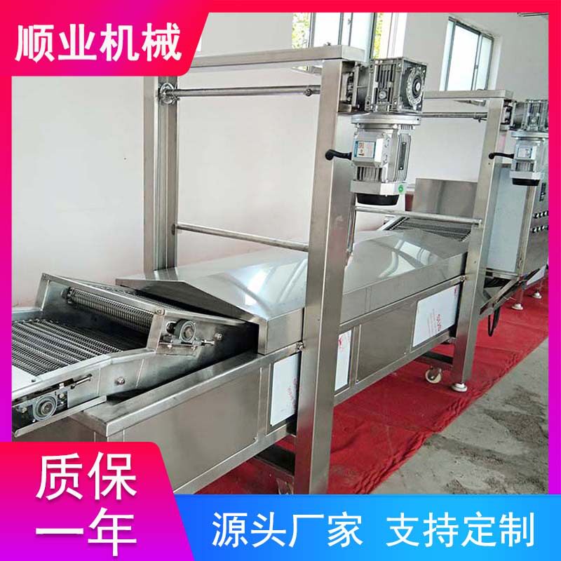 供应龙虾油炸流水线 面制品撒子油炸机 鱼豆腐油炸机