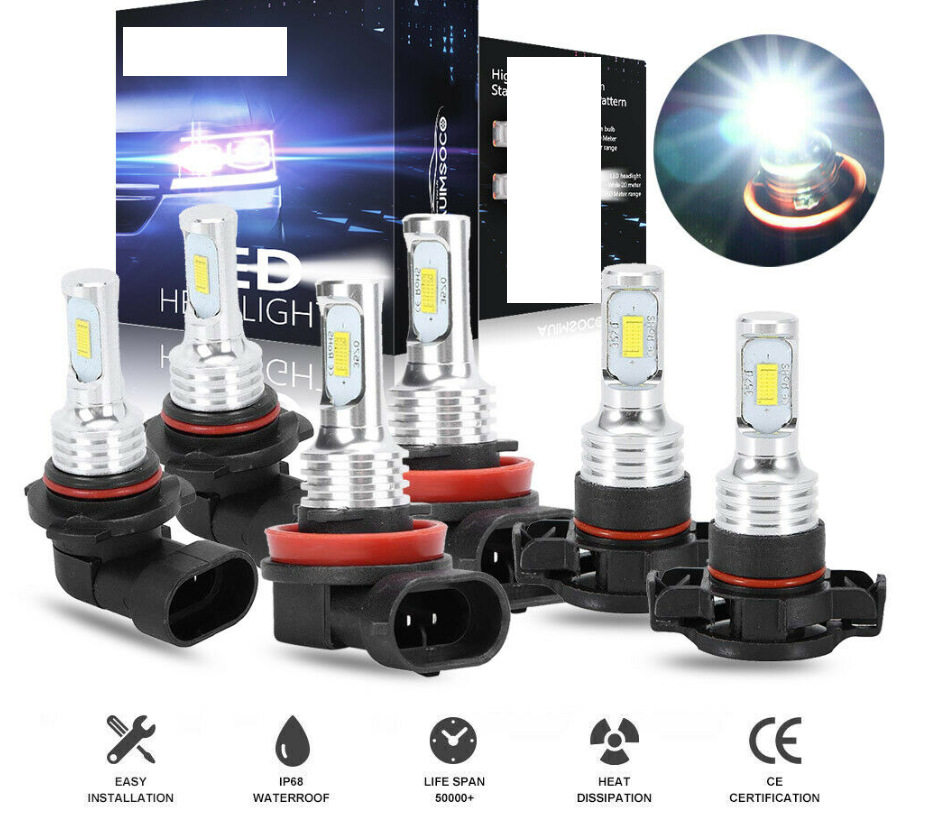 汽车LED大灯灯泡9005+H11LED远近光H16雾灯套装 LED Headlights