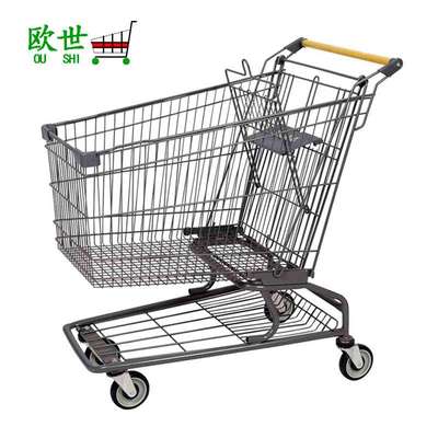 供应60L美式轻型超市专用购物车 常规款美式购物手推车 直销