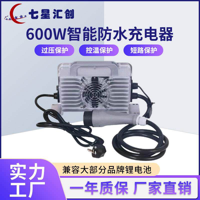 600W充电器电动四轮车车载锂电大功率防水充电器观光车电池充电机