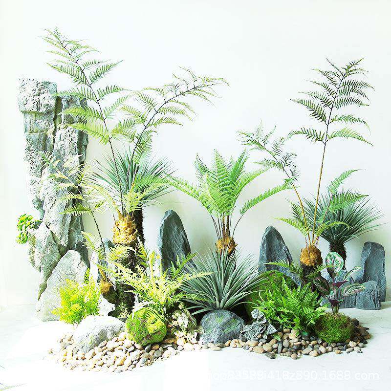 仿真假树猴头蕨室内植物仿生绿植金丝蕨庭院软装造景设计装饰盆栽