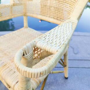 天然藤椅单人高靠背椅竹椅子老式老人椅办公椅电脑椅藤编休闲椅