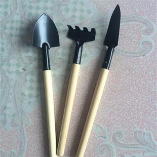 挖土工具 迷你园艺三件套 铁锹 花园小铁铲 桌面盆栽小工具 耙