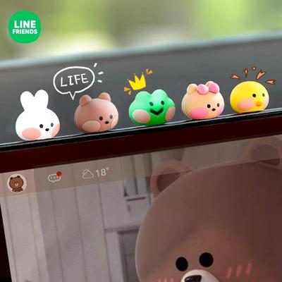 车载饰品汽车迷你小摆件治愈系可爱中控台屏幕趴趴公仔电动车装饰