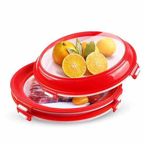 冰箱保鲜托盘圆形密封创意厨房用品餐盘食品存储容器第2代升级款