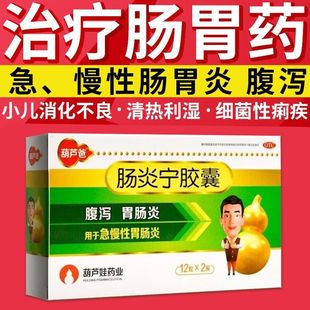 正宗肠炎宁胶囊48粒儿童成人非复方草肠炎胶囊腹泻胃肠炎官方正品