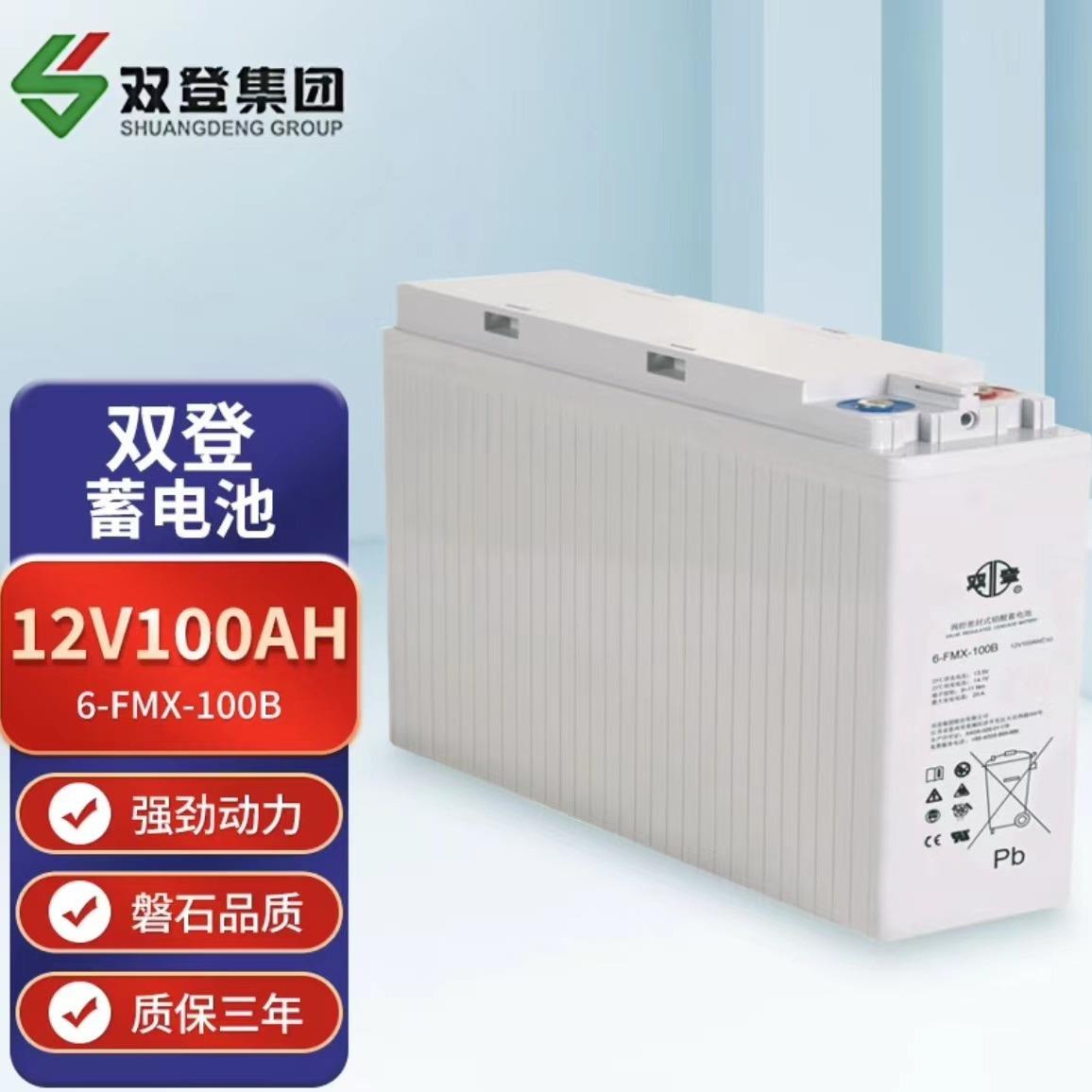 双登狭长型6-FMX-100B铅酸蓄电池12V100AH免维护UPS通信电源基站