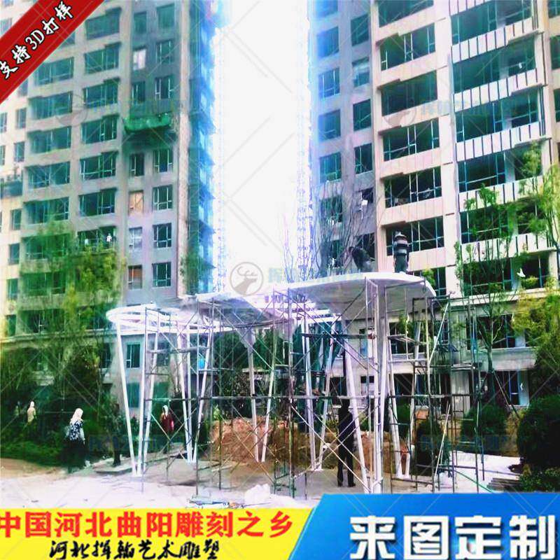 景区云朵不锈钢雕塑发光廊架装饰灯杆艺术品公园休息区装饰建筑物