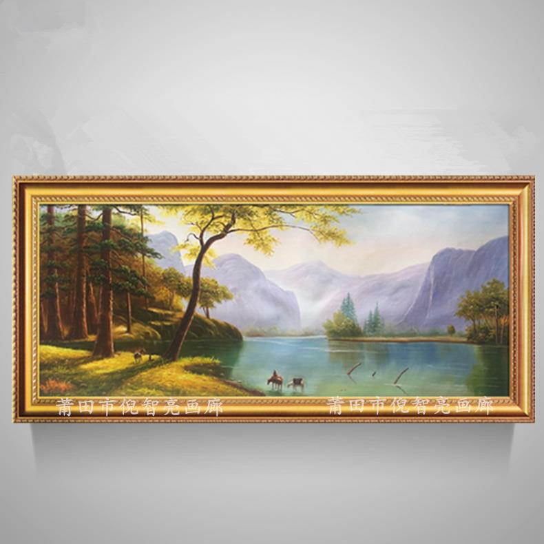 欧式聚宝盆山水风水画直销油画