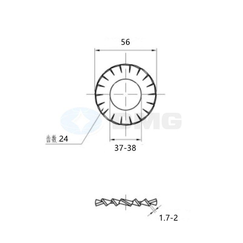316不锈钢外锯齿锁紧垫圈 DIN6798A防松垫圈MH3M4M5M6M8M12M16-M3