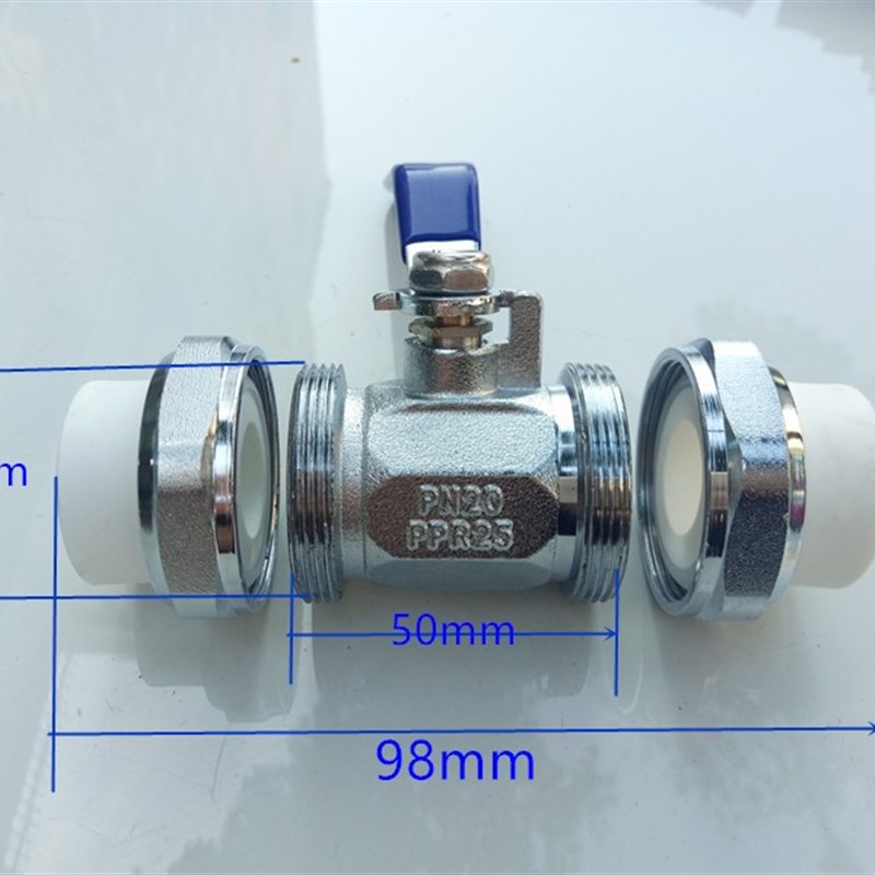玉环丰泉双热熔加厚精品全铜方体PPR20- PPR63双活接球阀铜球铜芯
