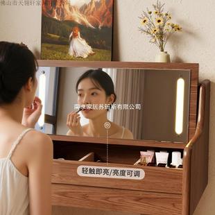 卧室梳妆台实木翻盖小户型化梳妆桌妆QNF台现简代约书一体化妆桌