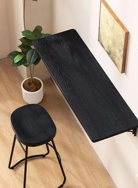 可折叠书墙桌面挂台式学习桌实木小户型餐桌家用墙悬空置VXG物架