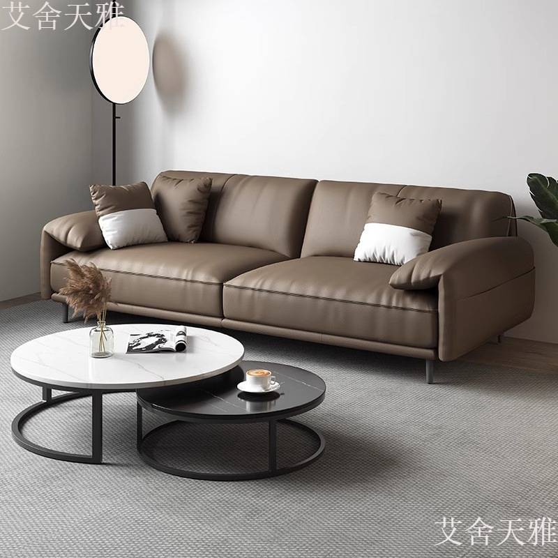 办公室沙发茶几组合套装简约现代轻奢会客商务接待皮艺三人位沙发