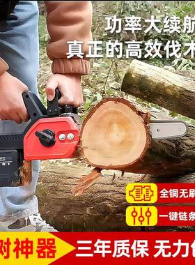 12速寸家用手持电链锯充电便伐携式锂电木锯电动劈柴电89361锯锯