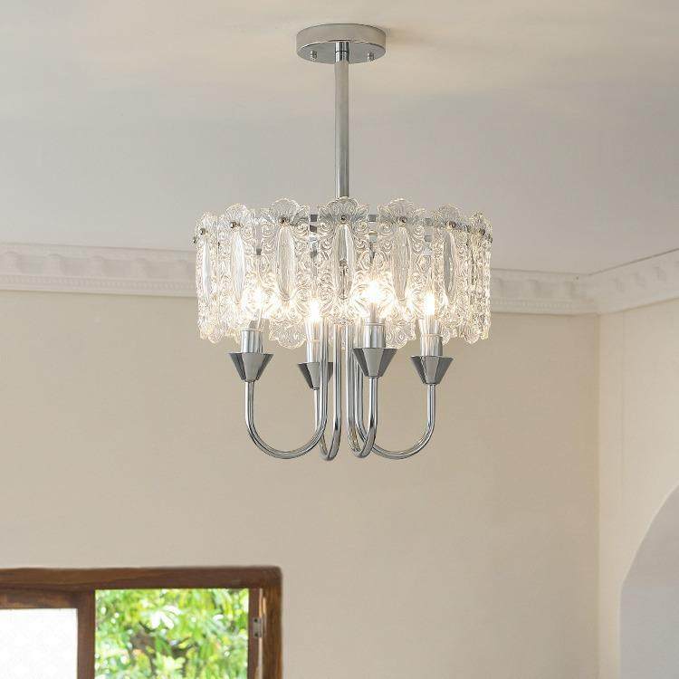 法式奶油风复古卧室吊灯玻璃式中水晶客间厅餐美古厅398书房衣帽