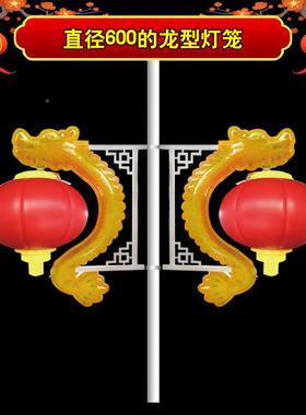 型文旅灯笼红色单串造型L政ED圆龙灯笼厂家路户外耐晒见描述灯杆