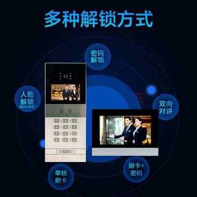 楼宇对讲门铃室内机人脸识别门禁系统小区单元门门口主机智能门禁