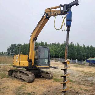 聚拓 挖机改装螺旋钻机 长螺旋打孔机  电线杆光伏桩打眼机