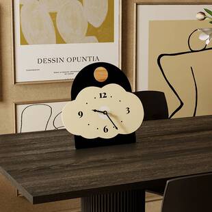 网红静音电视柜卧室桌面摆件时钟表摆台式大号客厅创意简约高颜值