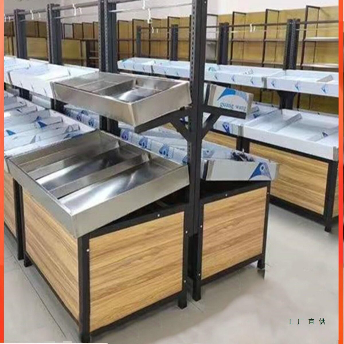 不锈钢多层靠墙果蔬货架