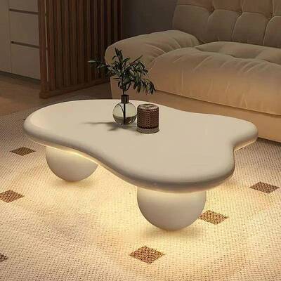 圆敦敦油奶不风云朵茶几代简约设计师款现小户型规则异形小JRR茶