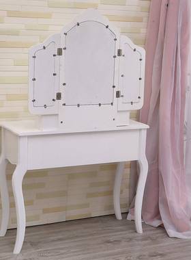 现简约梳台妆轻DBH卧室带镜子奢小桌子化妆台代小户型白色梳妆桌