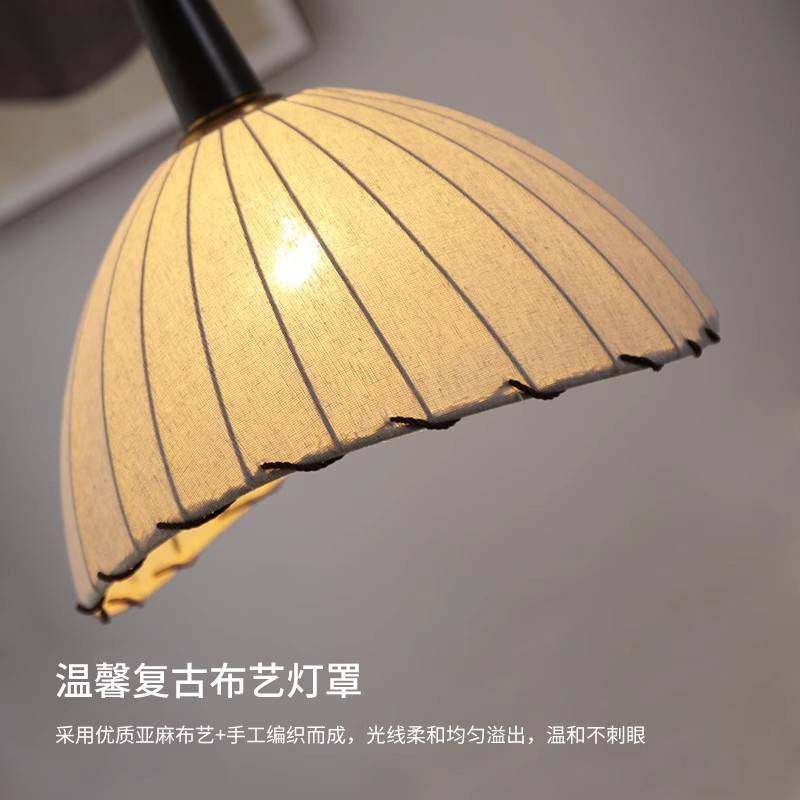 落地灯美式复古风客厅沙发旁氛围茶几灯卧室床头柜一体氛围落地灯