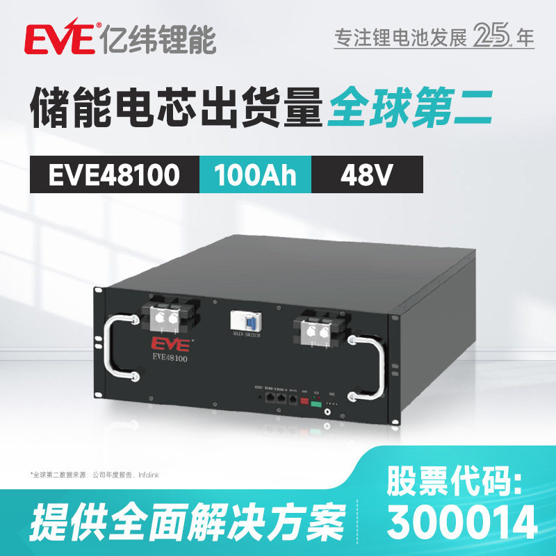 亿纬锂能48V100Ah通信储能电池