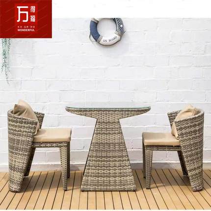 户外桌椅组合简约桌露天餐阳台纳收桌子室外庭院户A-051外铁桌艺