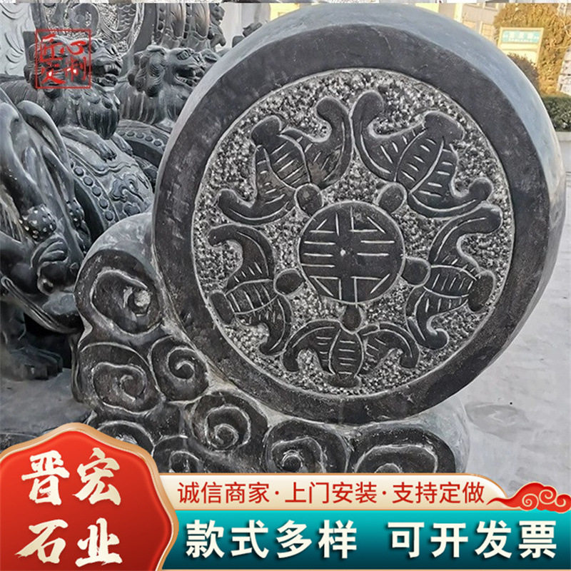 花岗岩抱鼓石青石石雕门墩雕刻大象麒麟貔貅狮子抱鼓石石雕抱鼓石