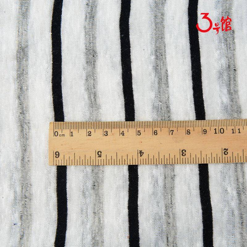 亚麻布料条纹服织布MGT料1针60g装T恤麻布丝光棉纯色织亚麻面料