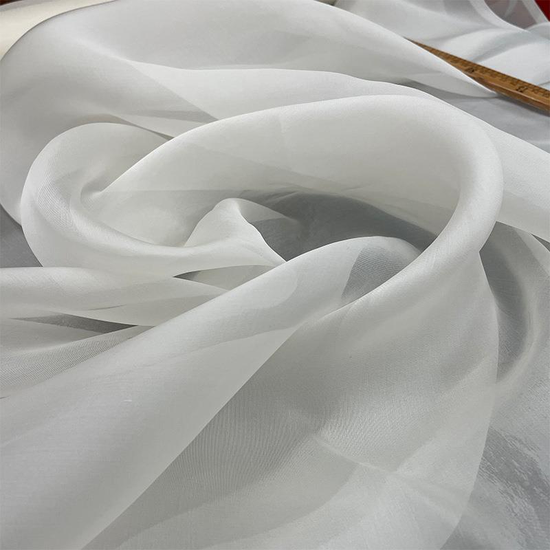 吉JUM根华都8mm桑蚕丝欧缎天缎生丝缎布料第真丝加密网纱蚕面料