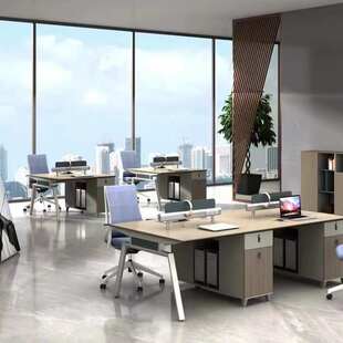 速发职员办公桌四人位简约员工电脑屏椅工作位办公室办公桌风组合