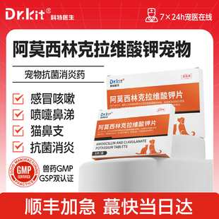 阿莫西林克拉维酸钾猫咪宠物狗狗打喷嚏感冒咳嗽素诺消炎片猫鼻支