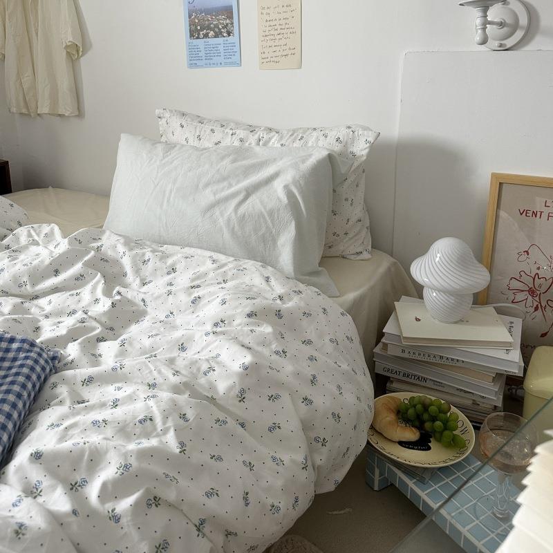 韩棉式田园纯学棉四套法式小碎花全床单被套件混搭生宿舍件套LJH1