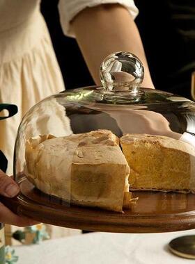 蛋糕展示水盘配食物F985H576玻璃罩明透防尘果面包架甜点试吃酒店