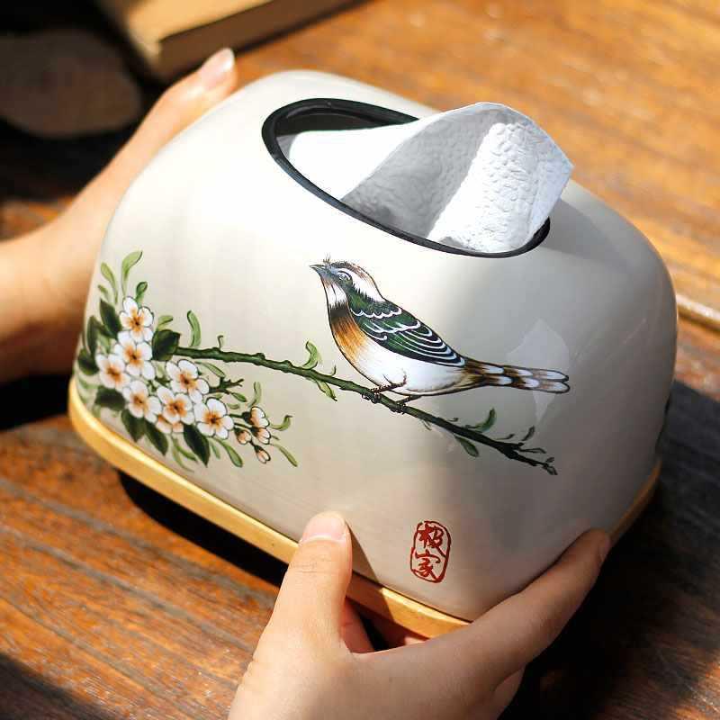 中中国风创意纸抽盒复古纸盒家用客盒厅茶几式餐F96MH6JS桌陶瓷巾