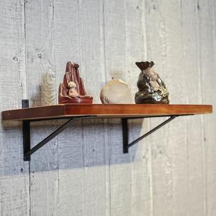 实木墙一桌隔板置物架搁板靠墙电脑桌家用写字台挂上BTZ墙书层字