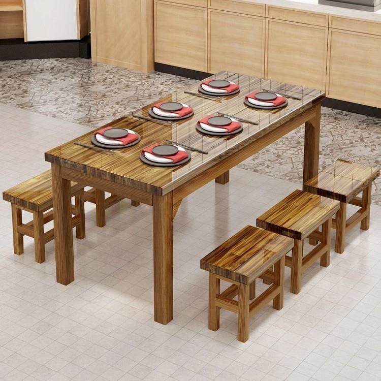 实木饭餐店桌椅桌面桌馆小吃店餐桌椅组合餐馆PKV食堂直销碳化餐,商业/办公家具,餐桌椅系列,淘宝优惠券,粉丝福利购,淘宝优惠卷